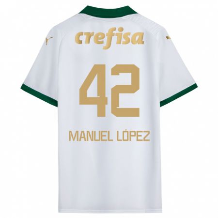 Kandiny Niño Camiseta José Manuel López #42 Blanco Verde 2ª Equipación 2024/25 La Camisa Chile