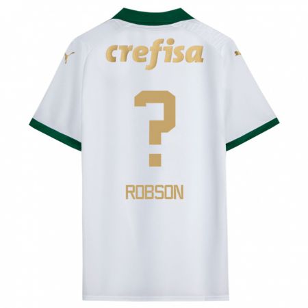 Kandiny Niño Camiseta Robson #0 Blanco Verde 2ª Equipación 2024/25 La Camisa Chile