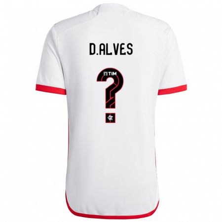 Kandiny Niño Camiseta Dyogo Alves #0 Blanco Rojo 2ª Equipación 2024/25 La Camisa Chile