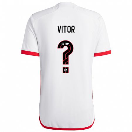 Kandiny Niño Camiseta João Vitor #0 Blanco Rojo 2ª Equipación 2024/25 La Camisa Chile