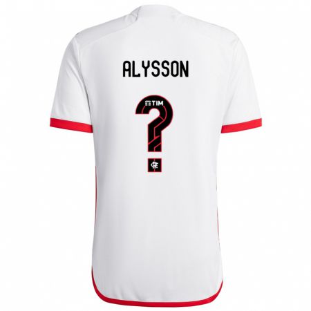 Kandiny Niño Camiseta Alysson #0 Blanco Rojo 2ª Equipación 2024/25 La Camisa Chile