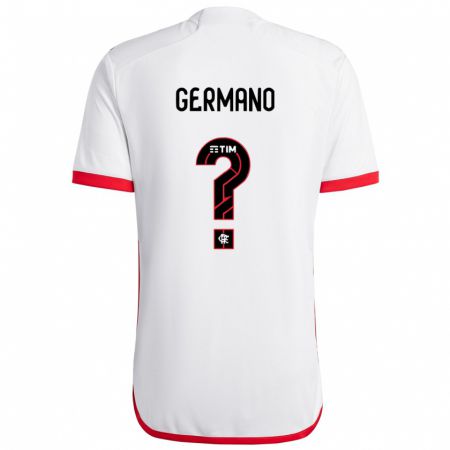 Kandiny Niño Camiseta Germano #0 Blanco Rojo 2ª Equipación 2024/25 La Camisa Chile