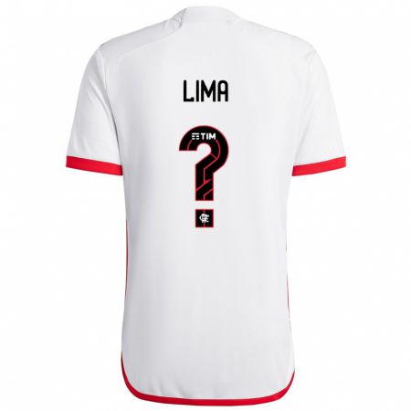 Kandiny Niño Camiseta Felipe Lima #0 Blanco Rojo 2ª Equipación 2024/25 La Camisa Chile