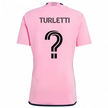 Kandiny Hombre Camiseta Mateo Turletti #0 Rosa 1ª Equipación 2024/25 La Camisa Chile