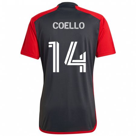 Kandiny Hombre Camiseta Alonso Coello #14 Rojo Grayn 1ª Equipación 2024/25 La Camisa Chile