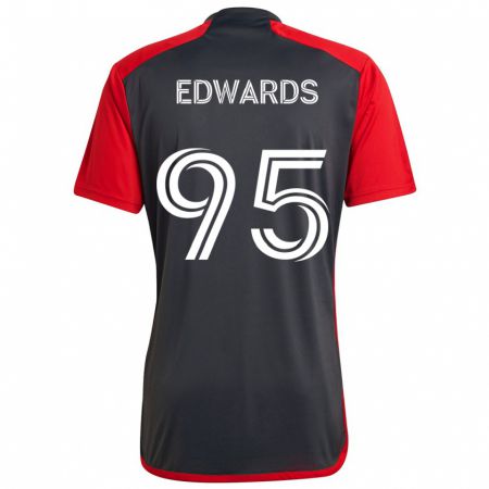 Kandiny Hombre Camiseta Nathaniel Edwards #95 Rojo Grayn 1ª Equipación 2024/25 La Camisa Chile