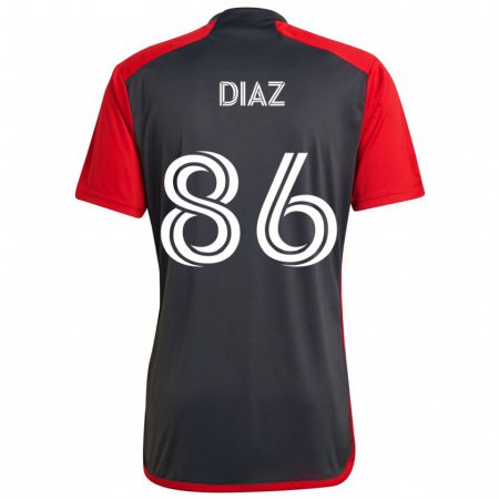 Kandiny Hombre Camiseta Alec Díaz #86 Rojo Grayn 1ª Equipación 2024/25 La Camisa Chile