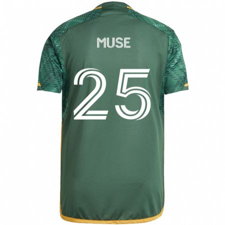 Kandiny Hombre Camiseta Trey Muse #25 Verde Naranja 1ª Equipación 2024/25 La Camisa Chile