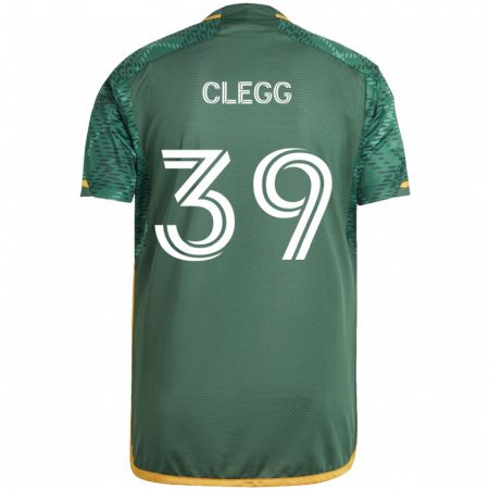 Kandiny Hombre Camiseta Tyler Clegg #39 Verde Naranja 1ª Equipación 2024/25 La Camisa Chile