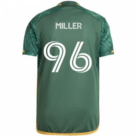 Kandiny Hombre Camiseta Carver Miller #96 Verde Naranja 1ª Equipación 2024/25 La Camisa Chile