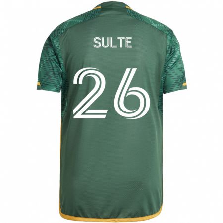 Kandiny Hombre Camiseta Hunter Sulte #26 Verde Naranja 1ª Equipación 2024/25 La Camisa Chile