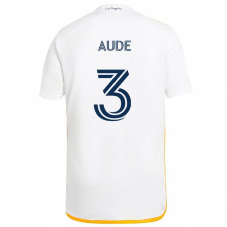 Kandiny Hombre Camiseta Julián Aude #3 Blanco Amarillo 1ª Equipación 2024/25 La Camisa Chile