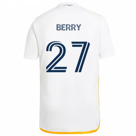 Kandiny Hombre Camiseta Miguel Berry #27 Blanco Amarillo 1ª Equipación 2024/25 La Camisa Chile