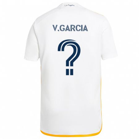 Kandiny Hombre Camiseta Vicente Garcia #0 Blanco Amarillo 1ª Equipación 2024/25 La Camisa Chile