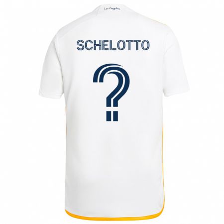 Kandiny Hombre Camiseta Nicolas Barros Schelotto #0 Blanco Amarillo 1ª Equipación 2024/25 La Camisa Chile