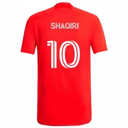 Kandiny Hombre Camiseta Xherdan Shaqiri #10 Rojo Blanco 1ª Equipación 2024/25 La Camisa Chile