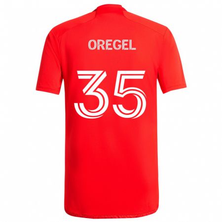 Kandiny Hombre Camiseta Sergio Oregel #35 Rojo Blanco 1ª Equipación 2024/25 La Camisa Chile