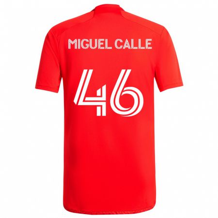 Kandiny Hombre Camiseta Juan Miguel Calle #46 Rojo Blanco 1ª Equipación 2024/25 La Camisa Chile