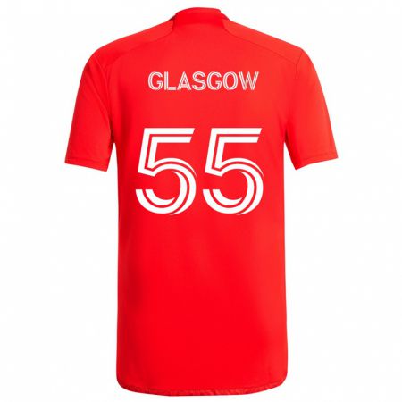 Kandiny Hombre Camiseta Omari Glasgow #55 Rojo Blanco 1ª Equipación 2024/25 La Camisa Chile