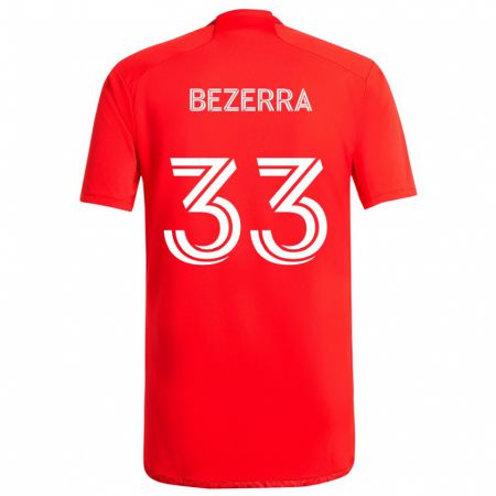 Kandiny Hombre Camiseta Victor Bezerra #33 Rojo Blanco 1ª Equipación 2024/25 La Camisa Chile