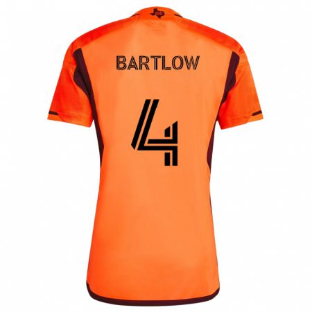 Kandiny Hombre Camiseta Ethan Bartlow #4 Naranja Negro 1ª Equipación 2024/25 La Camisa Chile