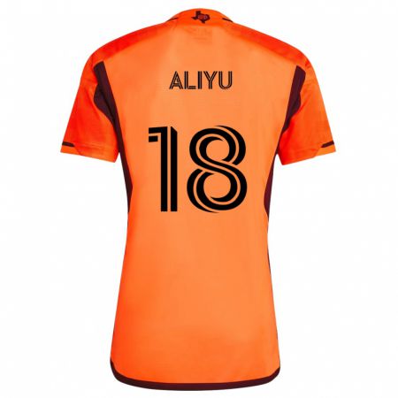 Kandiny Hombre Camiseta Ibrahim Aliyu #18 Naranja Negro 1ª Equipación 2024/25 La Camisa Chile