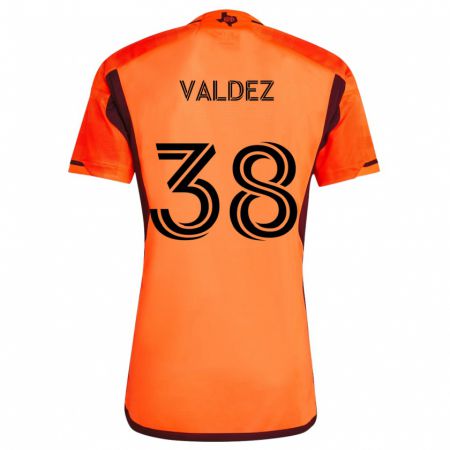 Kandiny Hombre Camiseta Xavier Valdez #38 Naranja Negro 1ª Equipación 2024/25 La Camisa Chile