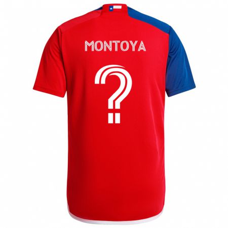 Kandiny Hombre Camiseta Nicolás Montoya #0 Azul Rojo 1ª Equipación 2024/25 La Camisa Chile