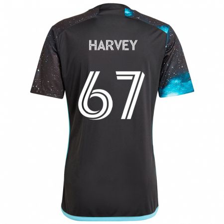 Kandiny Hombre Camiseta Carlos Harvey #67 Azul Negro 1ª Equipación 2024/25 La Camisa Chile