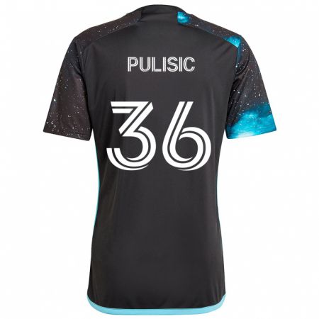 Kandiny Hombre Camiseta Will Pulisic #36 Azul Negro 1ª Equipación 2024/25 La Camisa Chile