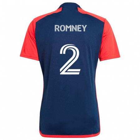 Kandiny Hombre Camiseta Dave Romney #2 Azul Rojo 1ª Equipación 2024/25 La Camisa Chile