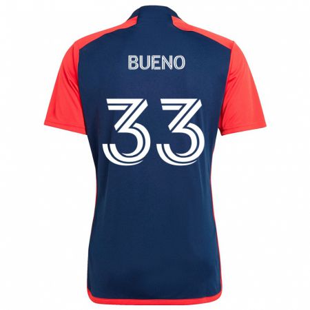 Kandiny Hombre Camiseta Brandonn Bueno #33 Azul Rojo 1ª Equipación 2024/25 La Camisa Chile