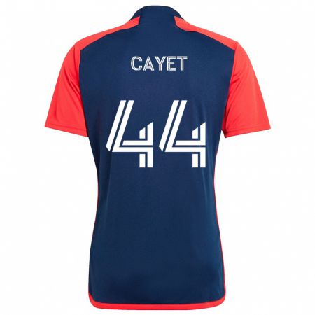 Kandiny Hombre Camiseta Pierre Cayet #44 Azul Rojo 1ª Equipación 2024/25 La Camisa Chile