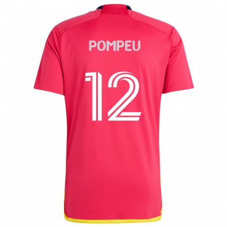 Kandiny Hombre Camiseta Célio Pompeu #12 Rojo Azul 1ª Equipación 2024/25 La Camisa Chile