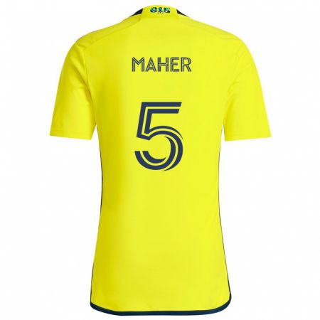 Kandiny Hombre Camiseta Jack Maher #5 Amarillo Azul 1ª Equipación 2024/25 La Camisa Chile