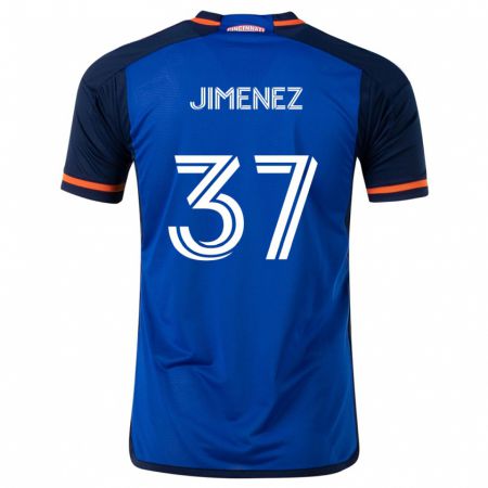 Kandiny Hombre Camiseta Stiven Jimenez #37 Azul Blanco 1ª Equipación 2024/25 La Camisa Chile