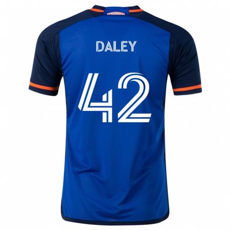 Kandiny Hombre Camiseta Amir Daley #42 Azul Blanco 1ª Equipación 2024/25 La Camisa Chile