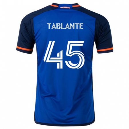 Kandiny Hombre Camiseta Moises Tablante #45 Azul Blanco 1ª Equipación 2024/25 La Camisa Chile