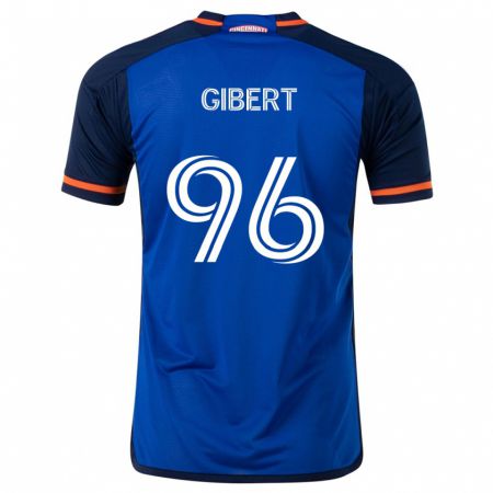 Kandiny Hombre Camiseta Gaël Gibert #96 Azul Blanco 1ª Equipación 2024/25 La Camisa Chile