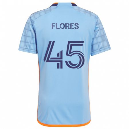 Kandiny Hombre Camiseta Brian Flores #45 Azul Naranja 1ª Equipación 2024/25 La Camisa Chile