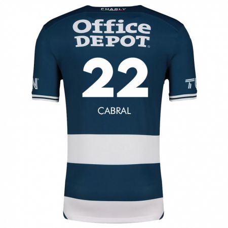 Kandiny Hombre Camiseta Gustavo Cabral #22 Azul Blanco 1ª Equipación 2024/25 La Camisa Chile