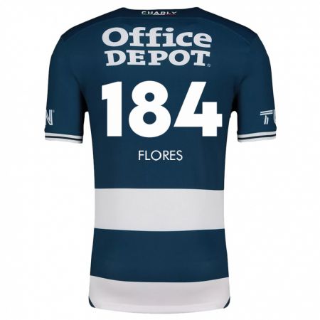 Kandiny Hombre Camiseta Jason Flores #184 Azul Blanco 1ª Equipación 2024/25 La Camisa Chile