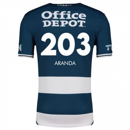 Kandiny Hombre Camiseta Juan Aranda #203 Azul Blanco 1ª Equipación 2024/25 La Camisa Chile