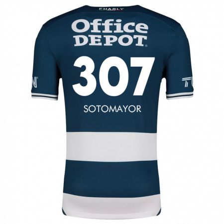 Kandiny Hombre Camiseta Jacob Sotomayor #307 Azul Blanco 1ª Equipación 2024/25 La Camisa Chile