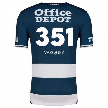 Kandiny Hombre Camiseta Maximo Vázquez #351 Azul Blanco 1ª Equipación 2024/25 La Camisa Chile