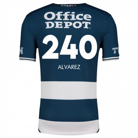 Kandiny Hombre Camiseta Gael Álvarez #240 Azul Blanco 1ª Equipación 2024/25 La Camisa Chile