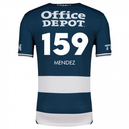 Kandiny Hombre Camiseta Daniel Méndez #159 Azul Blanco 1ª Equipación 2024/25 La Camisa Chile