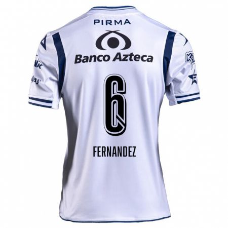 Kandiny Hombre Camiseta Liliana Fernández #6 Blanco Azul Marino 1ª Equipación 2024/25 La Camisa Chile