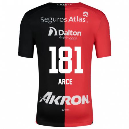 Kandiny Hombre Camiseta Edson Arce #181 Negro Rojo 1ª Equipación 2024/25 La Camisa Chile