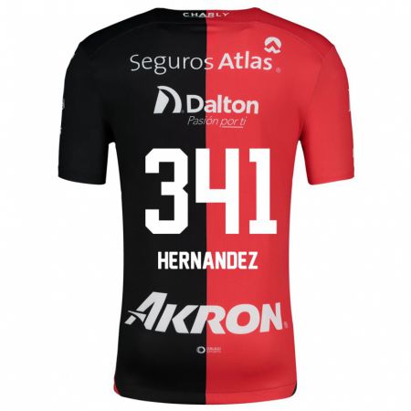 Kandiny Hombre Camiseta Leonardo Hernández #341 Negro Rojo 1ª Equipación 2024/25 La Camisa Chile